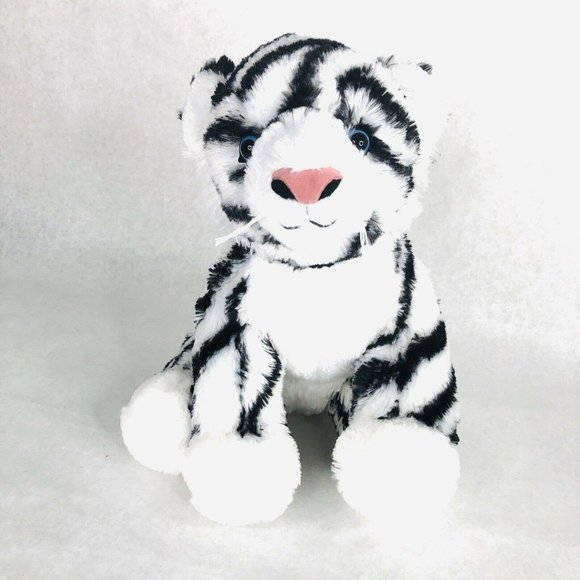 Build A Bear SIberian Tiger Plush Black & White Stripe BABW Stuffed Animal Toy - Picture 2 of 9